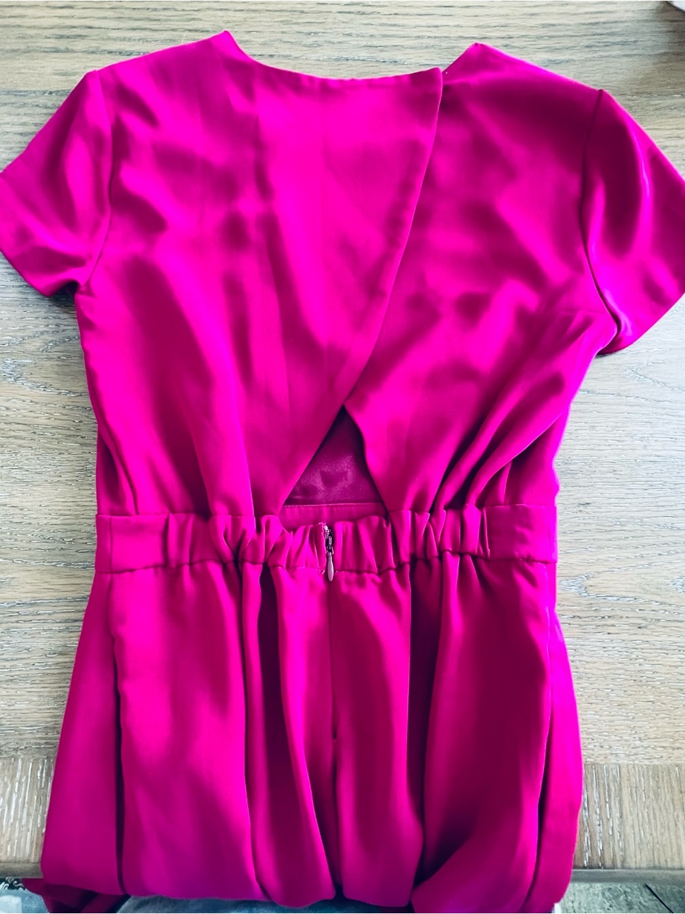 J. Crew Berry Pink Drapey Wrap Back Jumpsuit Size 0P - Picture 7 of 14